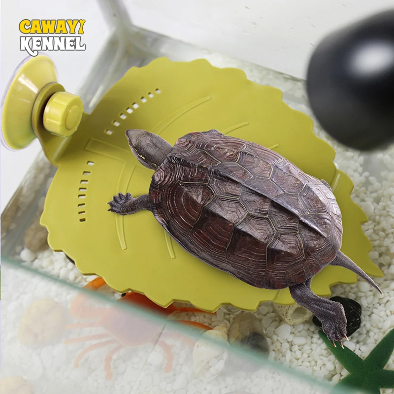 Suction Cup Type Turtle Platform Aquarium Leaves Shape Strong Suction Acrylic Board Tortoise Play Rest Floating Basking Terrace