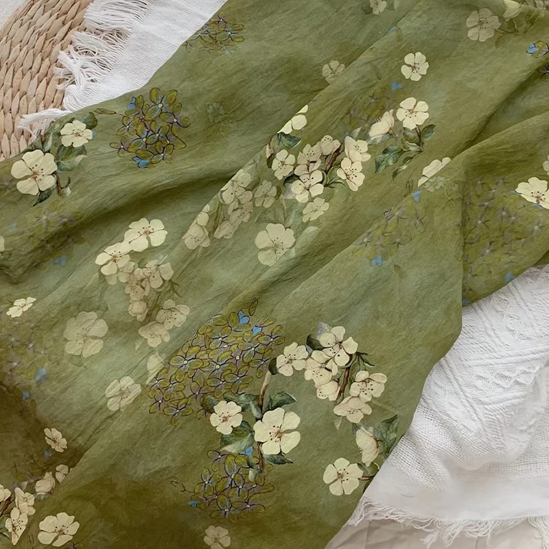 

Thin printed fabrics in summer Tencel can't hemp the new Chinese Hanfu, and the printed fabrics for dresses are 200*140cm