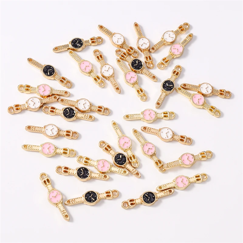 Duarte 20 Teile/los Niedliche Kleine Emaille Uhr Charms Anschlüsse für Schmuck Machen DIY Armbänder Halsketten Handgemachte Handwerk Liefert – Detail 9