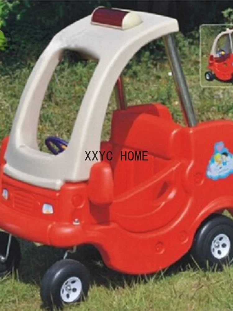 TAO Car Toy Fire Truck Police Car Plastic Thickened plus-Sized Indoor Doll Car
