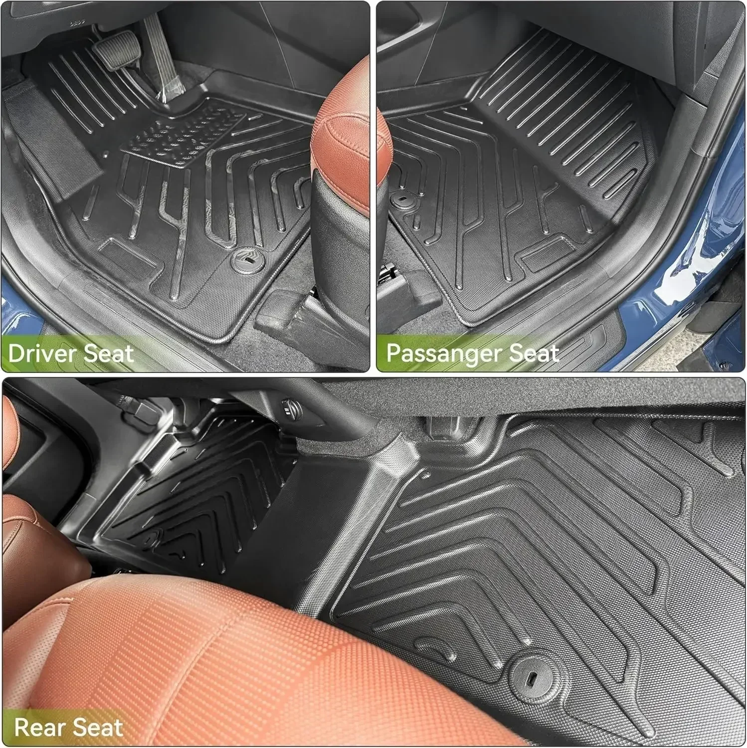

5Pcs Waterproof Automotive Liners Heavy Duty TPE Floor Mats Compatible for Telluride 2020-2023