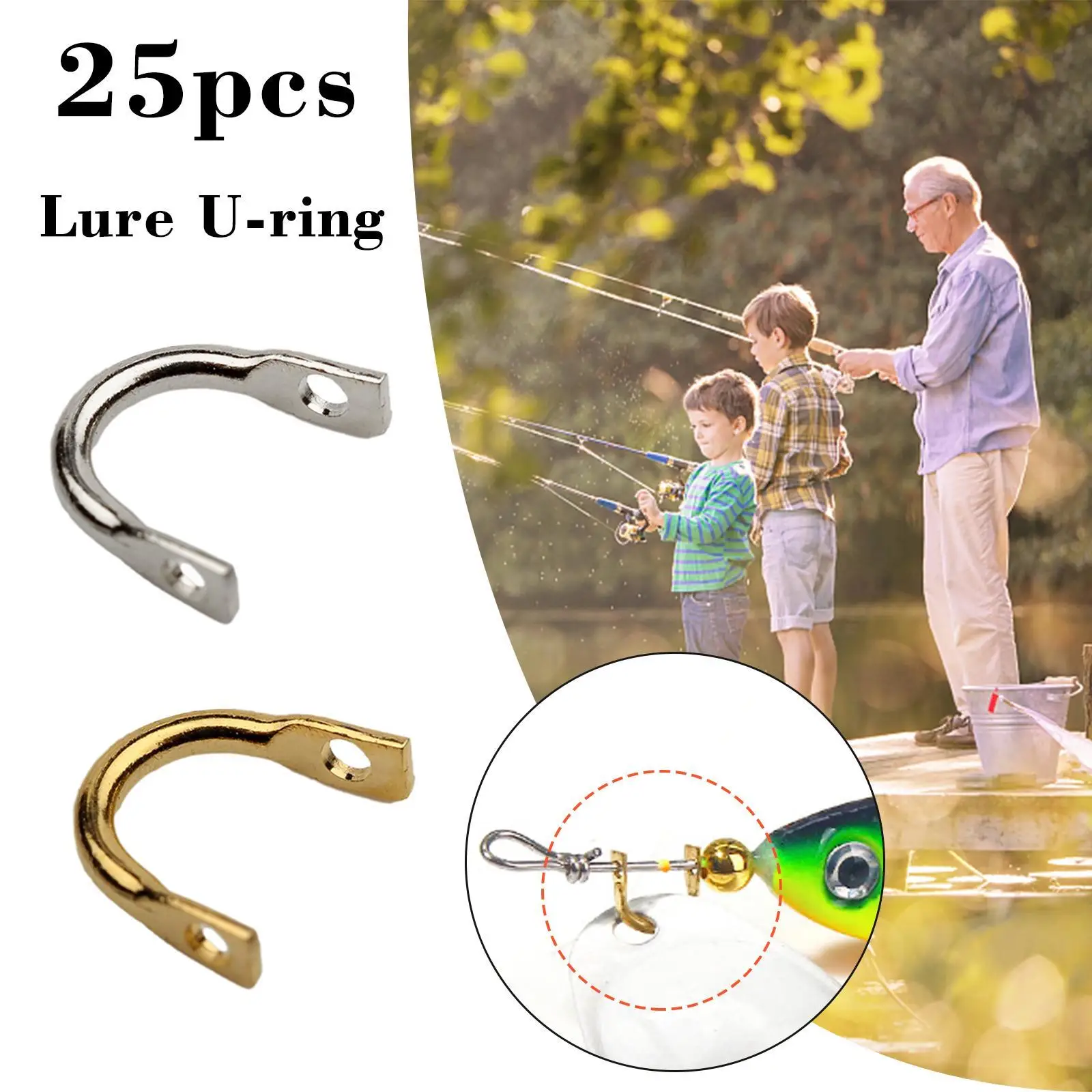 25 Pcs Brass Fishing Clevis Easy Spin Spinner Clevis Fishing Spoon Spinnerbait Lure Accessories DIY Making Fishing Tackle