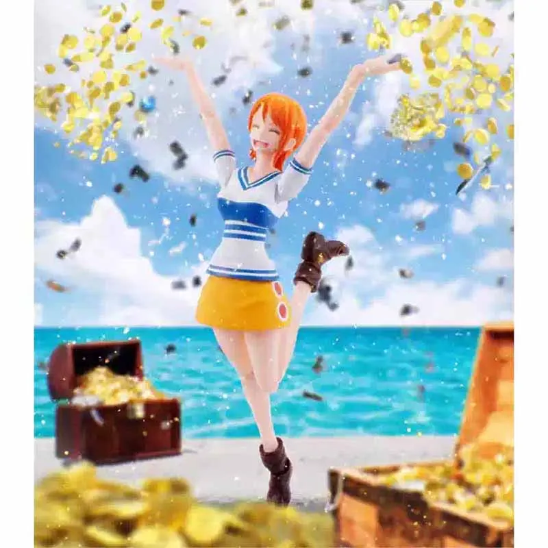 Hochwertige Bandai Original SHF Anime Figur One Piece Nami Romantic Dawn Anime Actionfiguren Spielzeug für Jungen/Mädchen/Kinder