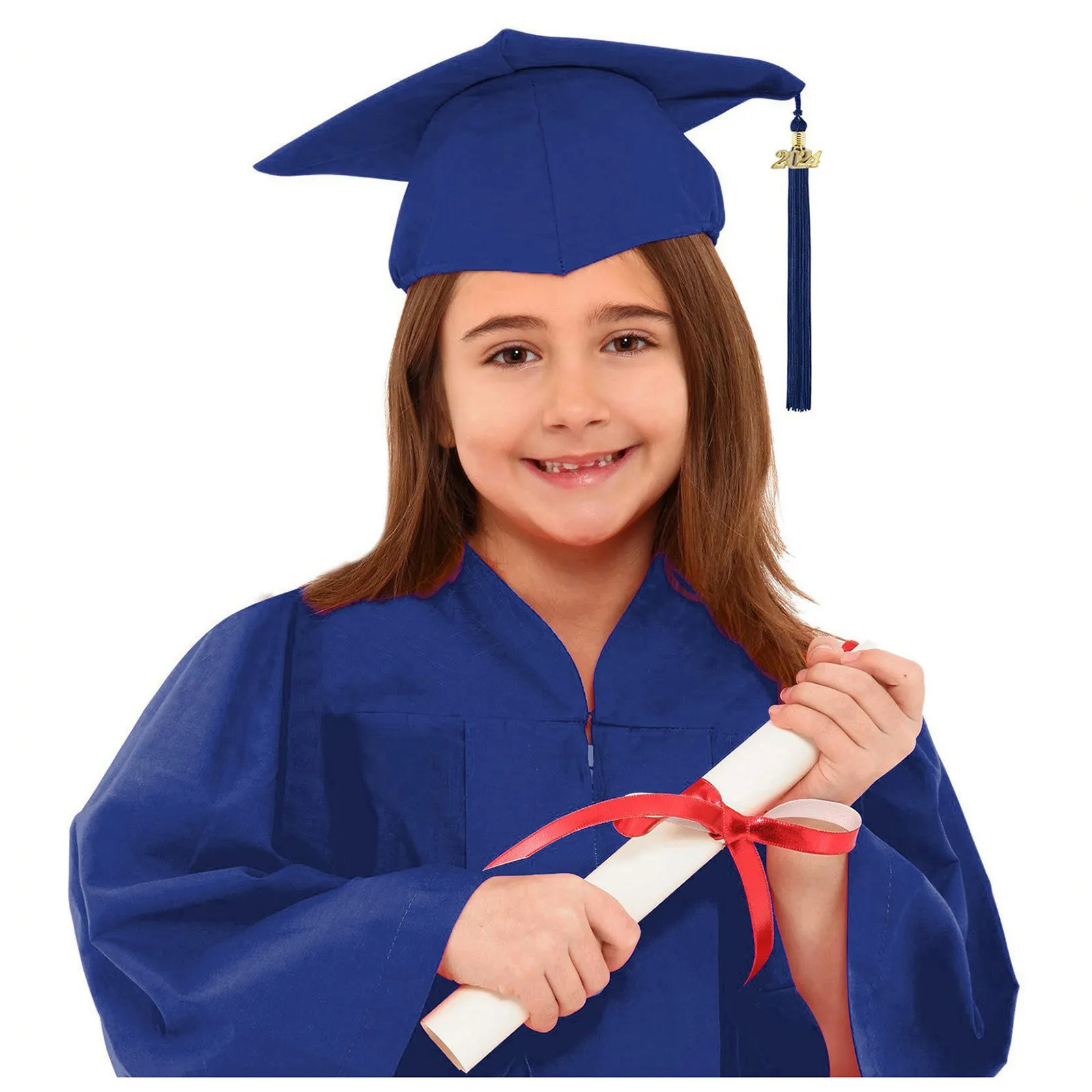 Tenue de remise des diplômes althpour enfants, casquette de remise des diplômes, ensemble de pompons, confortable, unisexe, 2024