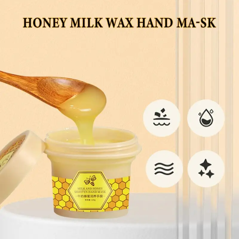 Mascarilla de mano con cera de leche y miel, mascarilla hidratante para el cuidado de las manos, mascarilla iluminadora para manos, mascarilla suavizante para agrietados