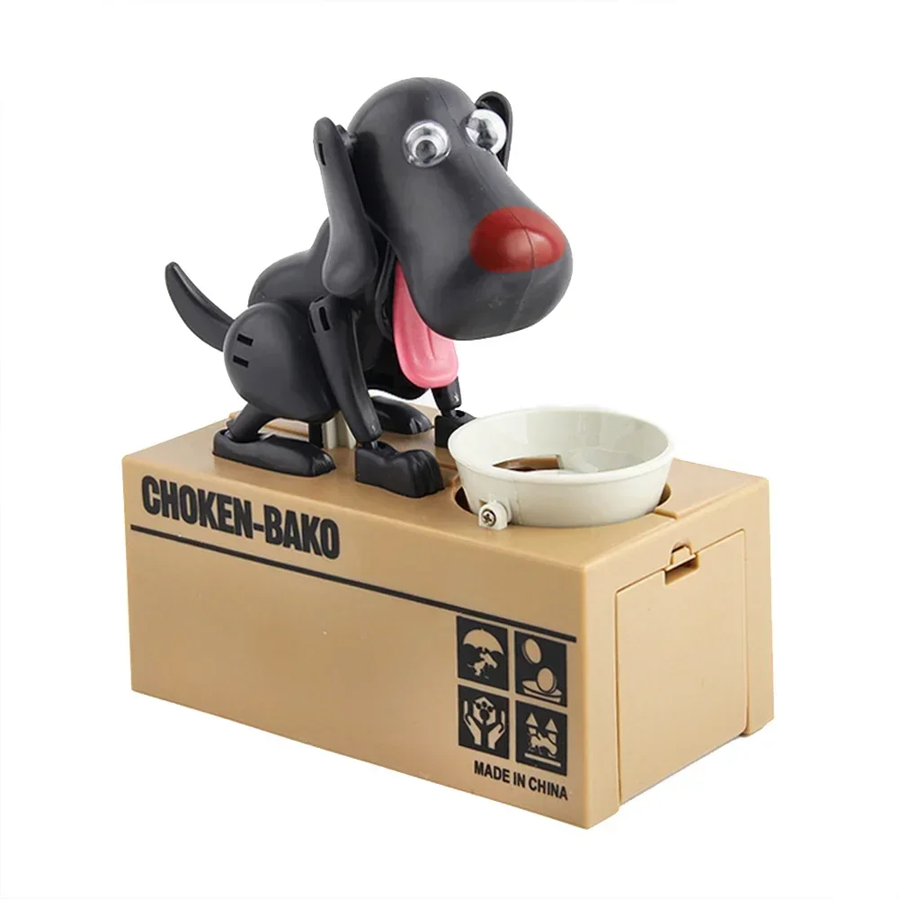 Creative New Cartoon Cute Dog Electronic Robot Piggy Bank Plastic Automatic Coin Storage Box Children's Gift Desk