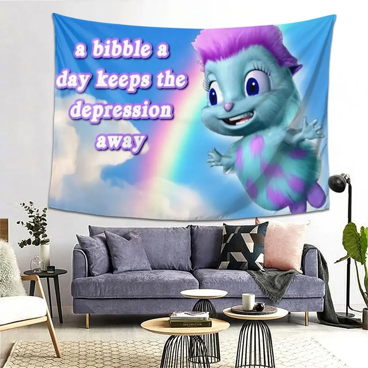 

A Bibble A Days Keeps The Depression Away Tapestry Decoration Art Aesthetic Tapestries for Bedroom Decor Wall Cloth Wall Hanging