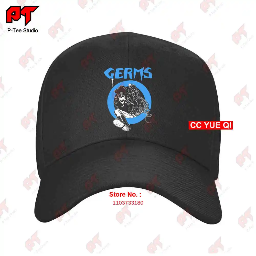 Germs Leather Skeleton Rock N Roll Music Band Baseball Caps Truck Cap HJ4P