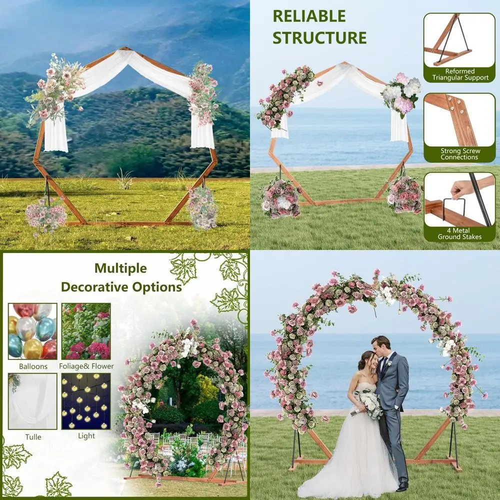 

Семифутовая уплотнительная деревянная свадебная арка для внутренних и наружных церемоний и садовых фонов