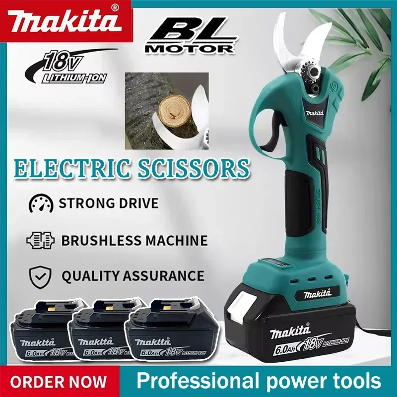 Makita Brushless Electric Pruner 4 Gears Cordless Handheld Orchard Shrub Pruning Tree Branches Cutter For Makita 18V Battery