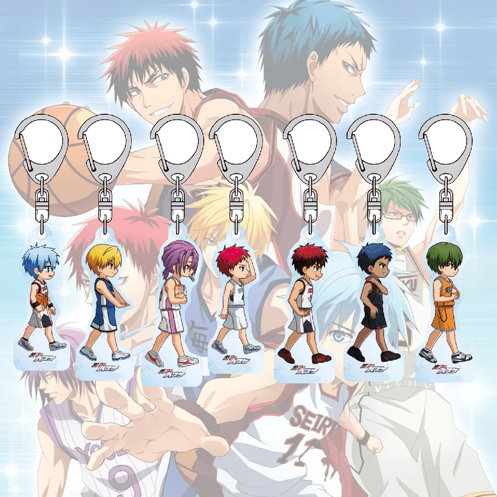 Anime Kuroko's Basketball Kuroko Tetsuya 6cm Acrylic Stand Keychain Basketball Bag Charm Backpack Decoration Keyring Gift