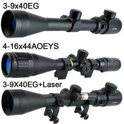 3-9X40EG 4-16X44AOEYS Optics Reflex Red/Green Illuminated Crosshair Reticle Tactical Hunting Gear Scope for 11mm/20mm Rail