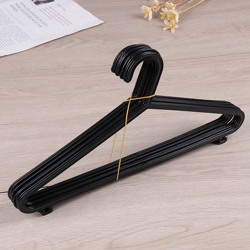 10pcs Adult Clothing Hanger Black Plastic Portable Household Clothes Dress Organizer Non-Slip Outdoor Dry Clothes Hanging Rack