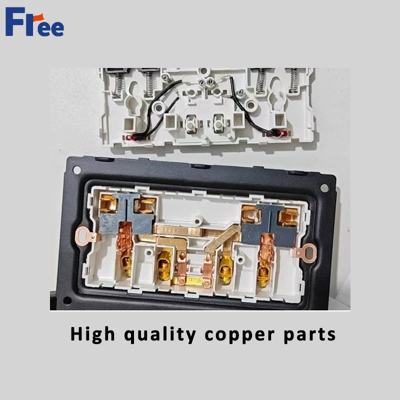 18 W Typ-C-Anschlüsse, Wandschnellladebuchse, universelle Steckdose mit doppelter Schaltersteuerung, Steckdose nach britischem Standard