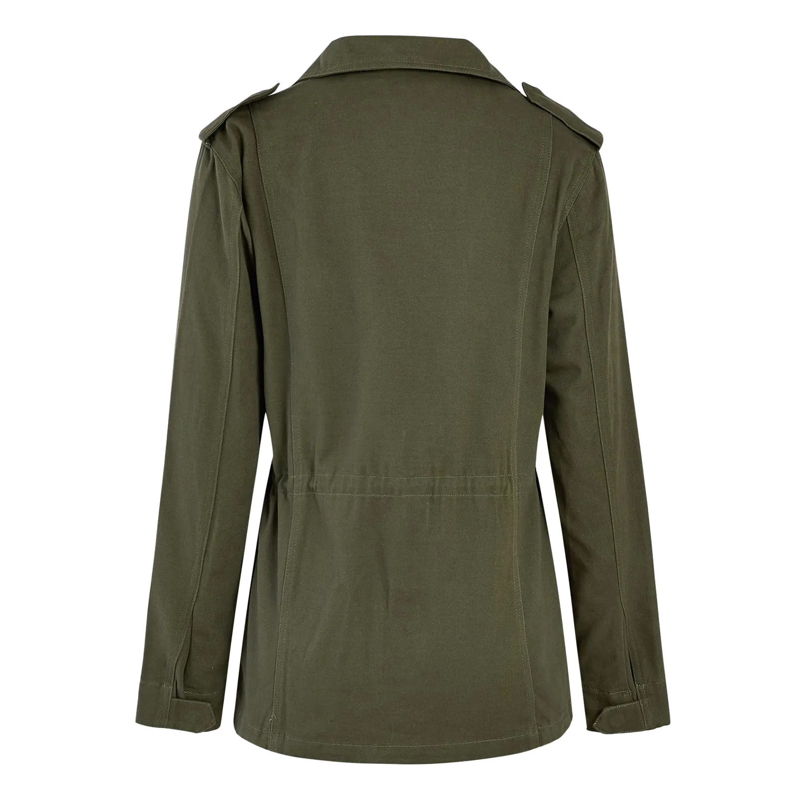 Multi Pocket Women\'s Jacket Plus Size Spring Fall Cargo Coat Breathable Casual Long Sleeve Solid Jacket Workwear Coat Female