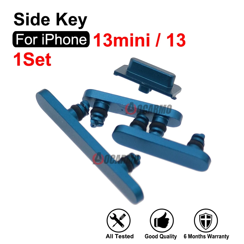 1Set Side Key Power Volume Buttons Midnight Red Pink Blue Green Replacement Parts For iPhone 13 13mini