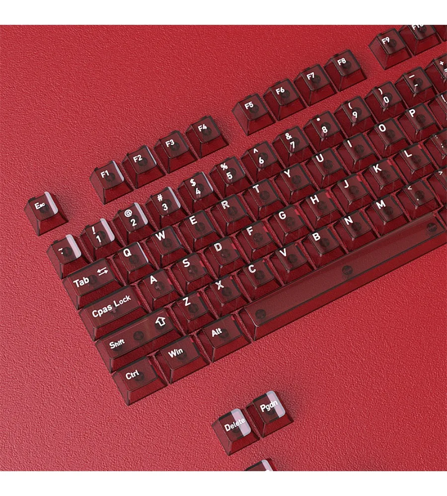 

Key cap crystal red mechanical key cap original height small full set of 119 keys magnetic axis transparent