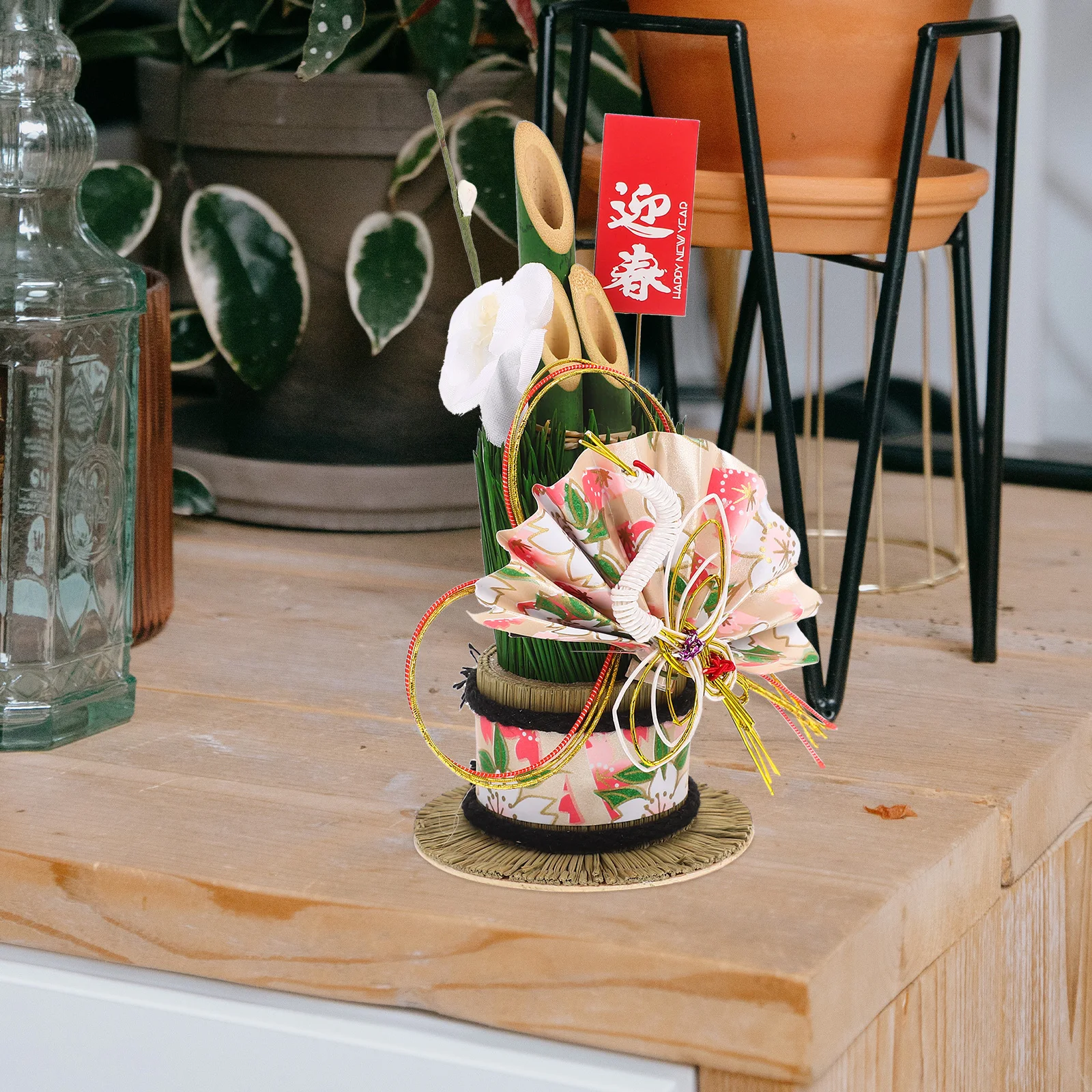

Bamboo Desktop Ornament Japanese Style Door Pine Decorations Home Adornment Sushi Store New Year Craft Artificial Plants