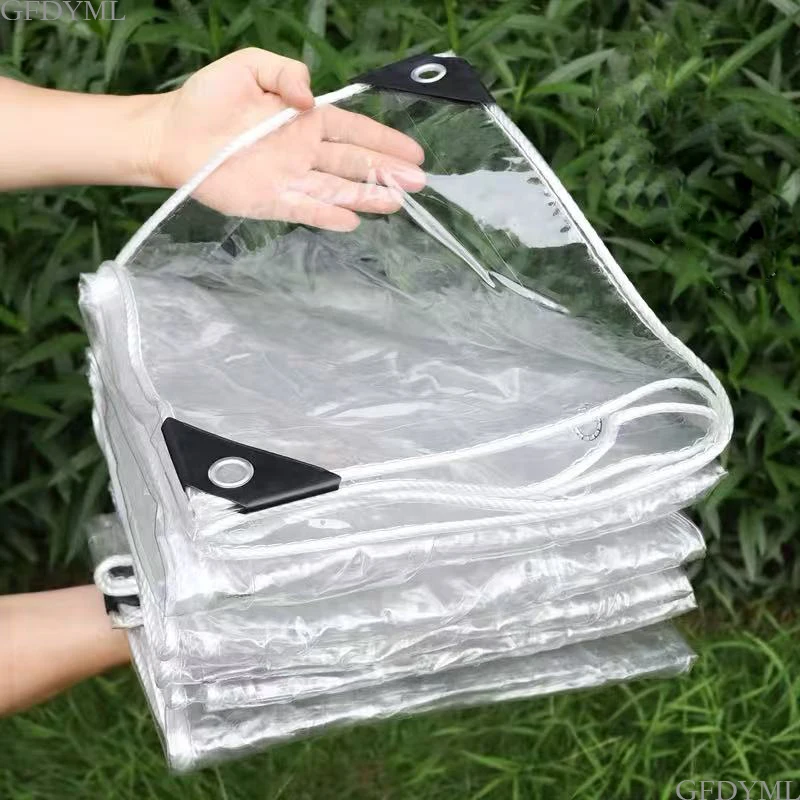 Transparente Planen, PVC-Transparente Wasserdichte Planen, Verstärkte Planen mit Metallösen, Multifunktionale Planen – Detail 1