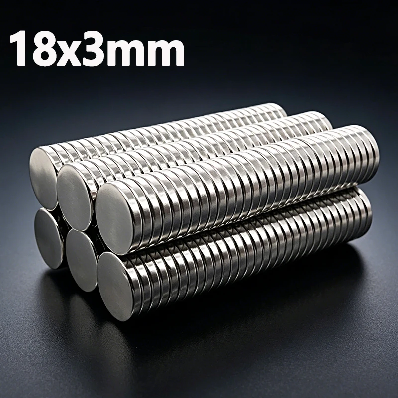 18x3mm Magnet N35 NdfeB Permanent Magnetic Imanes 18*3mm Accessory 5-50pcs Round Shape Strong Neodymium Office Fridge Magnet