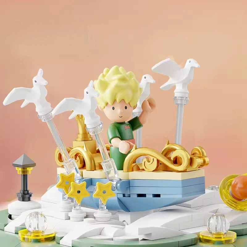 어린 왕자 시간 모래 시계 80 주년 기념 빌딩 블록 퍼즐 조립 모델 장난감 어린이 선물 빌딩 블록