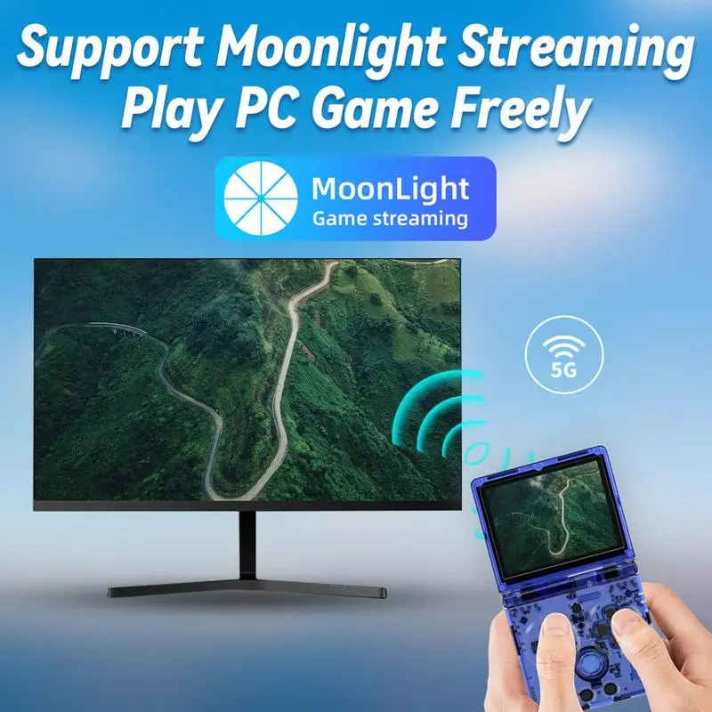 RG35XXSP 레트로 게임 콘솔, 리눅스 시스템, 64G, 3.5 인치 IPS 화면 내구성 휴대용 비디오 게임 콘솔, TV 연결 지원