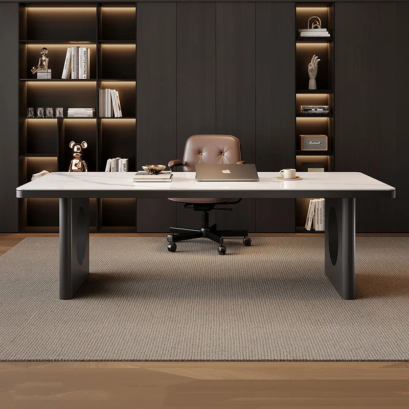 modern gaming office desk study large computer standing reception luxury long office desk design ufficio Commercial Furniture