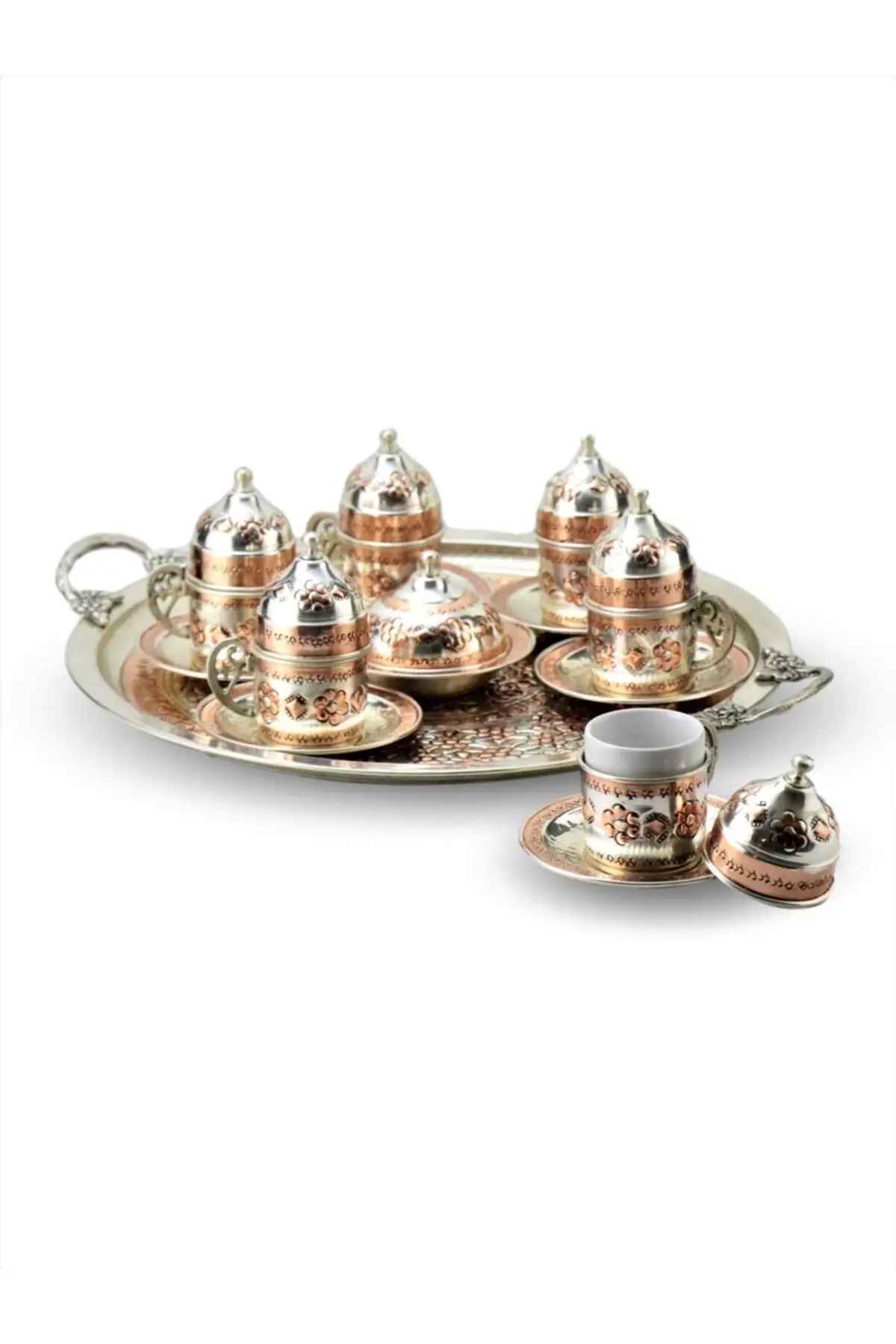 DOLBOVI copper cup set for tin coated Pasha 6 people handmade espresso cup