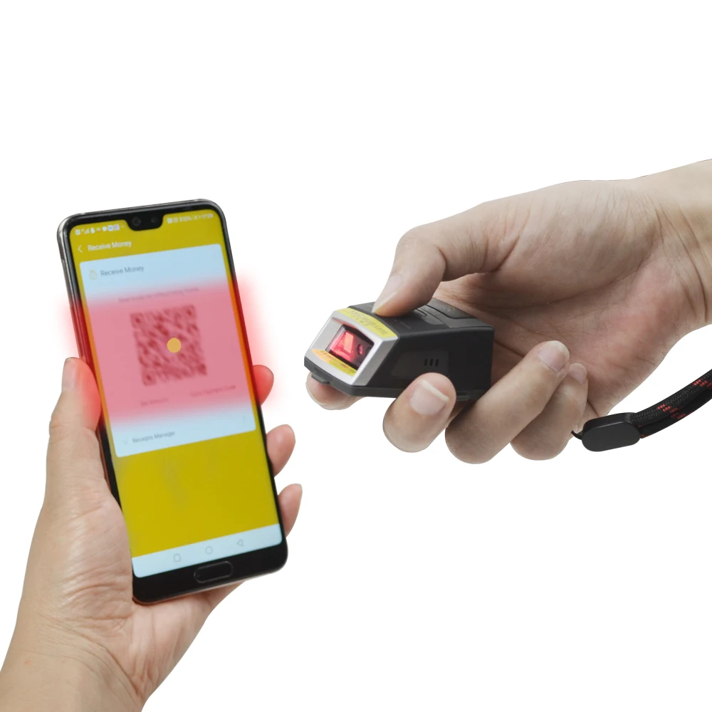 Effon NS02 IP65 Rated Rugged Programmable LED Feedback Ring Scanner Zebra Scan Engine 300 Scans/s Black Wireless Barcode Scanner