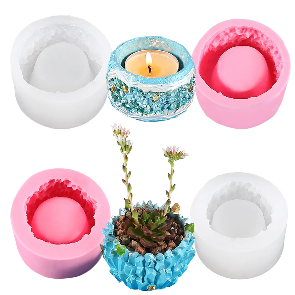 3D Tree Stump Flower Pot Shape Silicone Mold Epoxy resin Succulent Flower Cement Pot Silicone Mold Candle Decoration Craft
