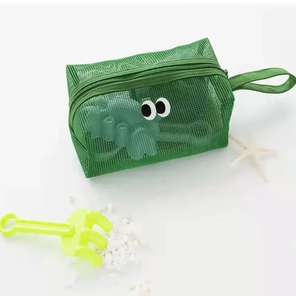 Portable Candy Color Makeup Pouch Large-capacity Big Eyes Swimming Bag Zipper Mesh Pencil Bag Student