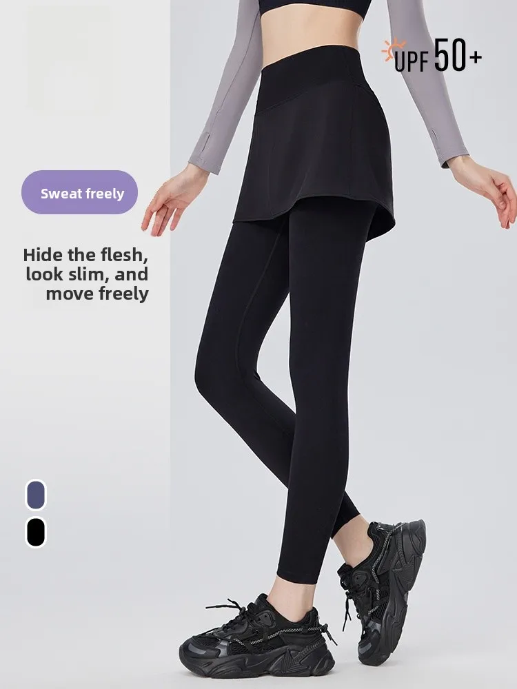 

Женские спортивные леггинсы с высокой талией и юбкой-шортами, утягивающие, непрозрачные, больших размеров, для фитнеса и йоги