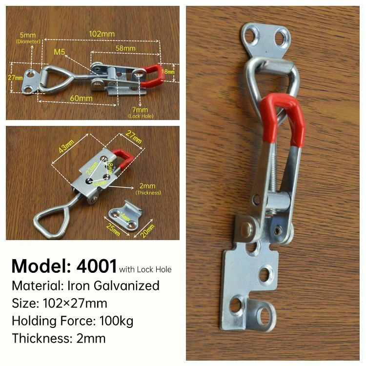 Abrazadera de pestillos de palanca ajustable, capacidad de retención de 4001/4002/4003, tipo Horizontal, herramienta de mano para soldadura,