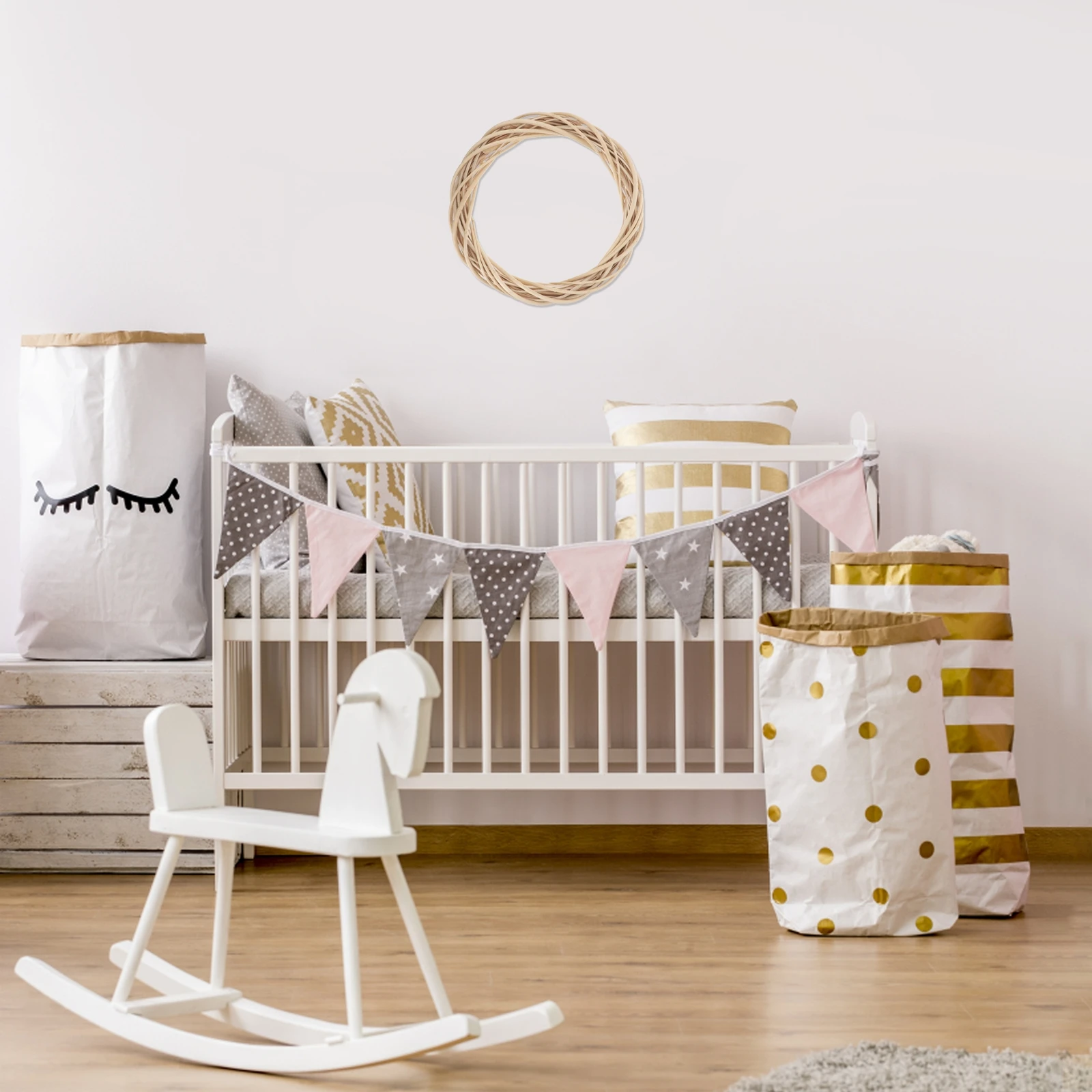 

30Cm Vine Branch Wreath Natural Wood Twig Craft DIY Base for Artificial Flowers Rustic Home Decor Holiday Centerpiece