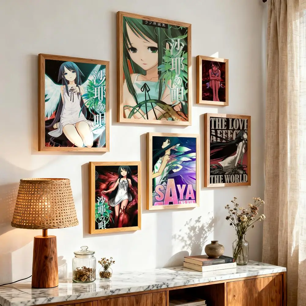 Anime T-The Song of Saya Painting Calligraphy Aesthetic Canvas Wall Poster Modern Room Bedroom Cafe Wall Artwork