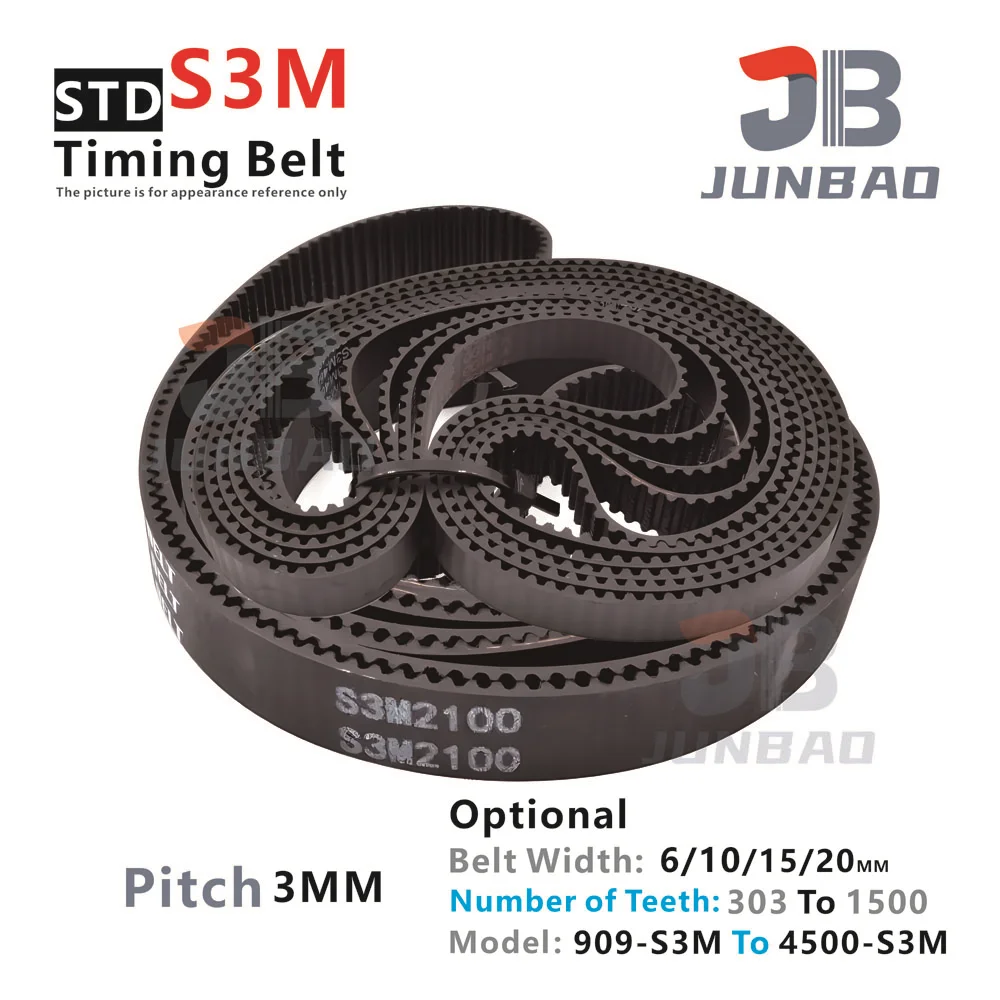 

STD S3M Timing Belt Pitch Length LP= 909 To 4500MM Width 6 10 15 20 MM Synchronous Toothed Belt voron 2.4 Conveyor Belt 3D Parts