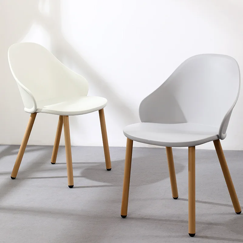 

Nordic Creative Dining Chair Household Plastic Backrest Stool Leisure Desk Makeup Chair Modern Simple Negotiation