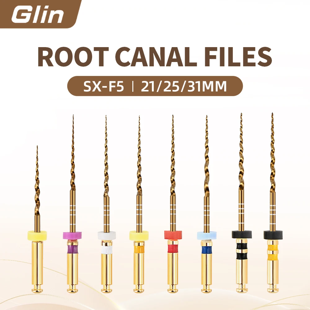 Dental Gold Flexible Endo Rotary Files Heat Activation Root Canal Operation Endodontic Files 25mm NITI Dentist Tool