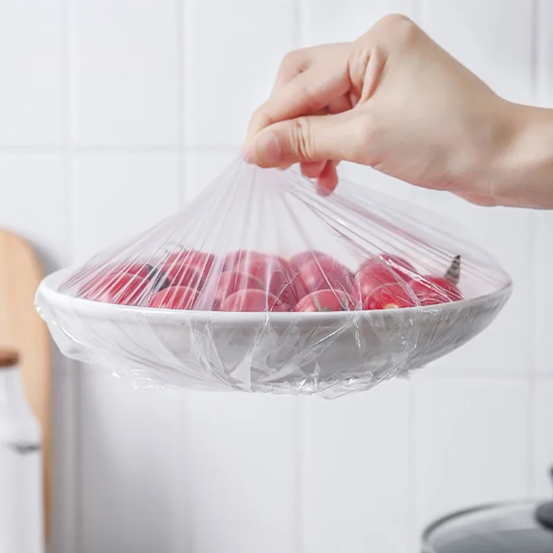 Plastic Disposable Food Cover Storage Bags Kitchen Colorful Elastic Wrap Food Covers Fresh-keeping Lid Plate Nylon Packaging Bag