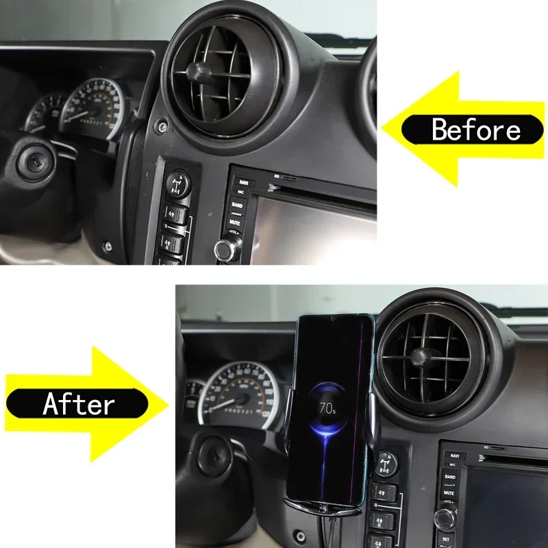 

1 шт. кронштейн для мобильного телефона из алюминиевого сплава для Hummer H2 2003-2007 годов, с беспроводной зарядкой, запчасти для крепления телефона в автомобиле