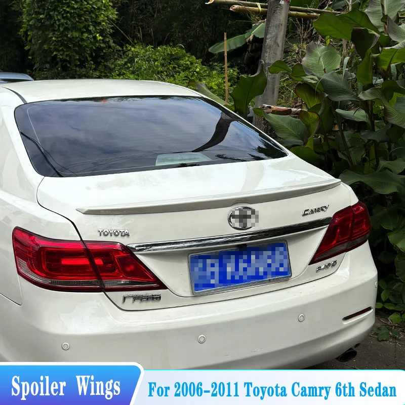 For 2006-2011 Toyota Camry Sedan 6th Rear Trunk Spoiler Tail Lip Wings ABS Plastic Car Exterior Tuning Trim Body Kit Accessories