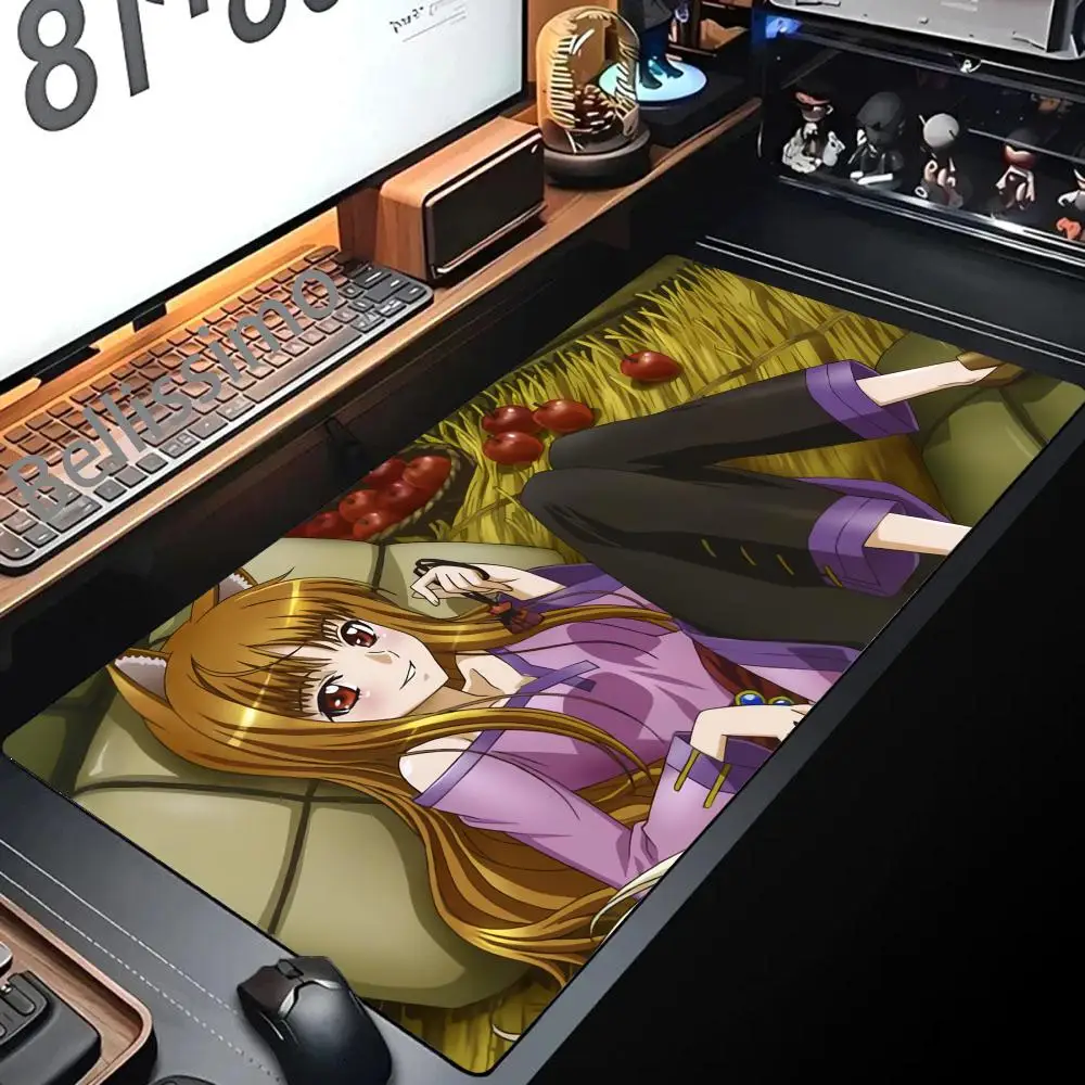 Holo Spice Wolf mouse pad mats 800x400x3mm Computer mouse mat gaming accessories mousepad Customized keyboard games pc gamer