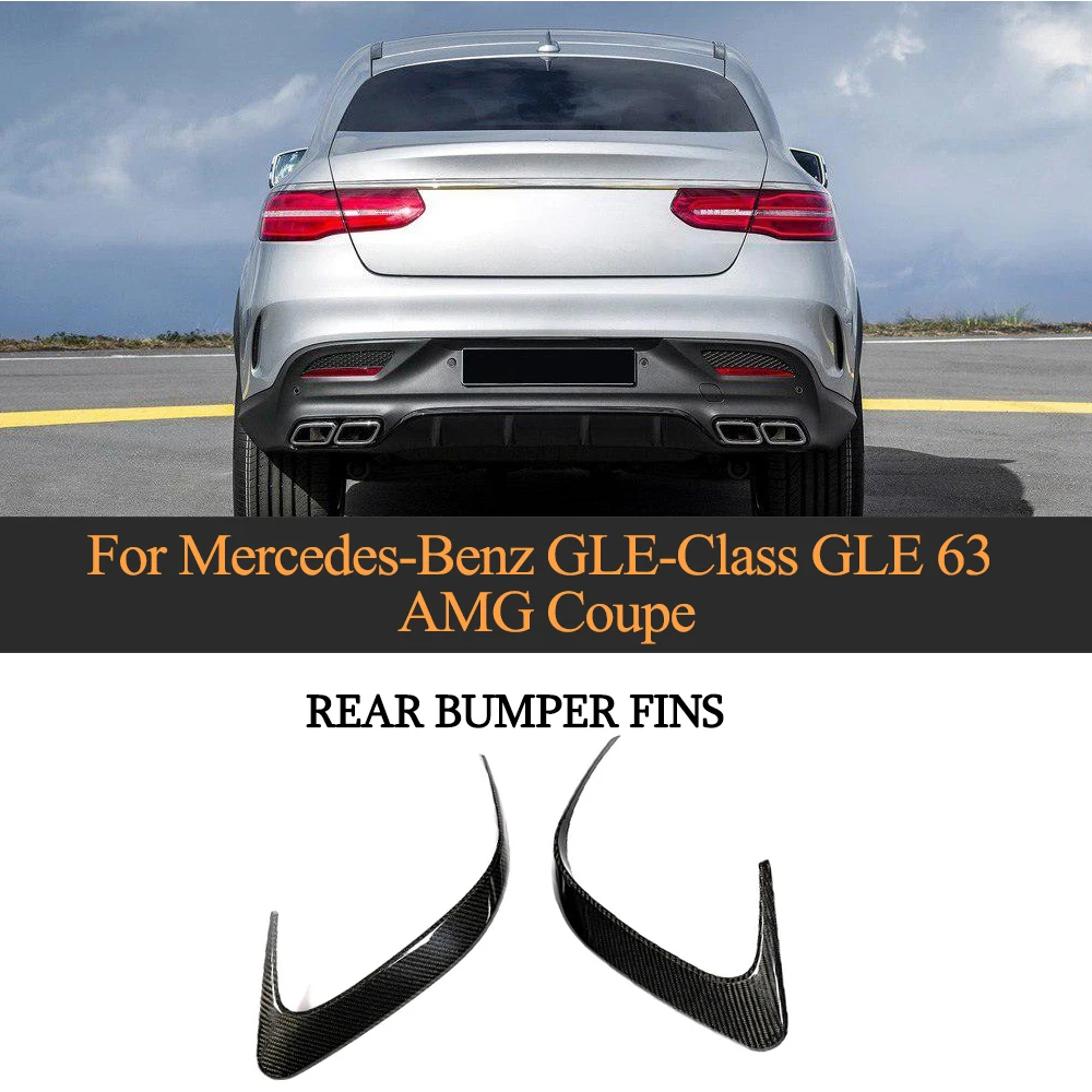 Carbon Fiber Rear Car Lip Splitters Bumper Aprons Cup Wings Flaps For Benz Mercedes GLE-Class GLE63 AMG SUV Sport Coupe 2015-18