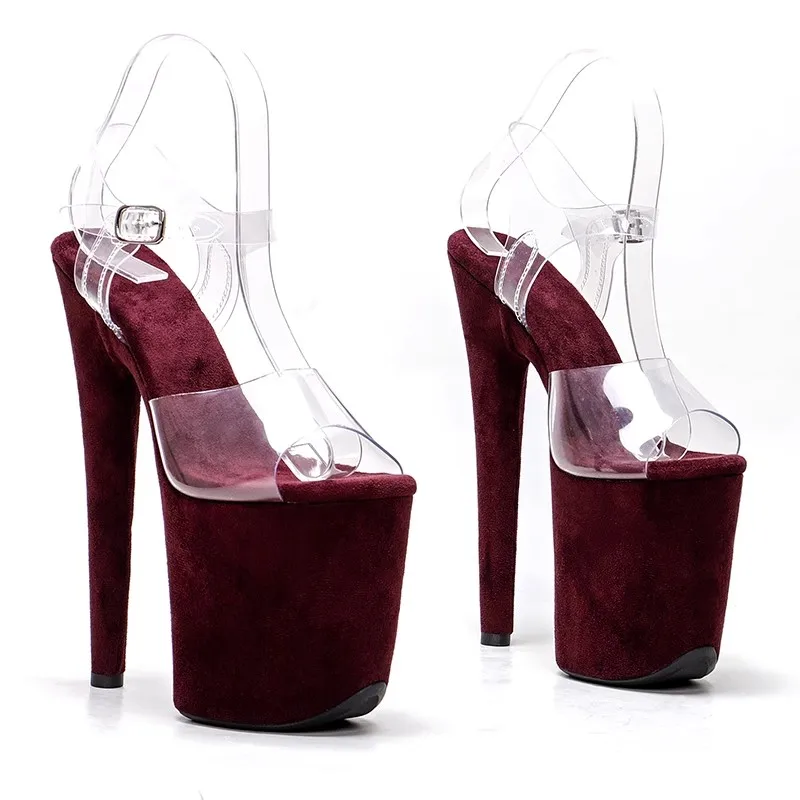 Sandales de soirée à talons hauts pour femmes, 2020 cm/8 pouces, dessus en PVC, chaussures de pole légiti, modèle 325