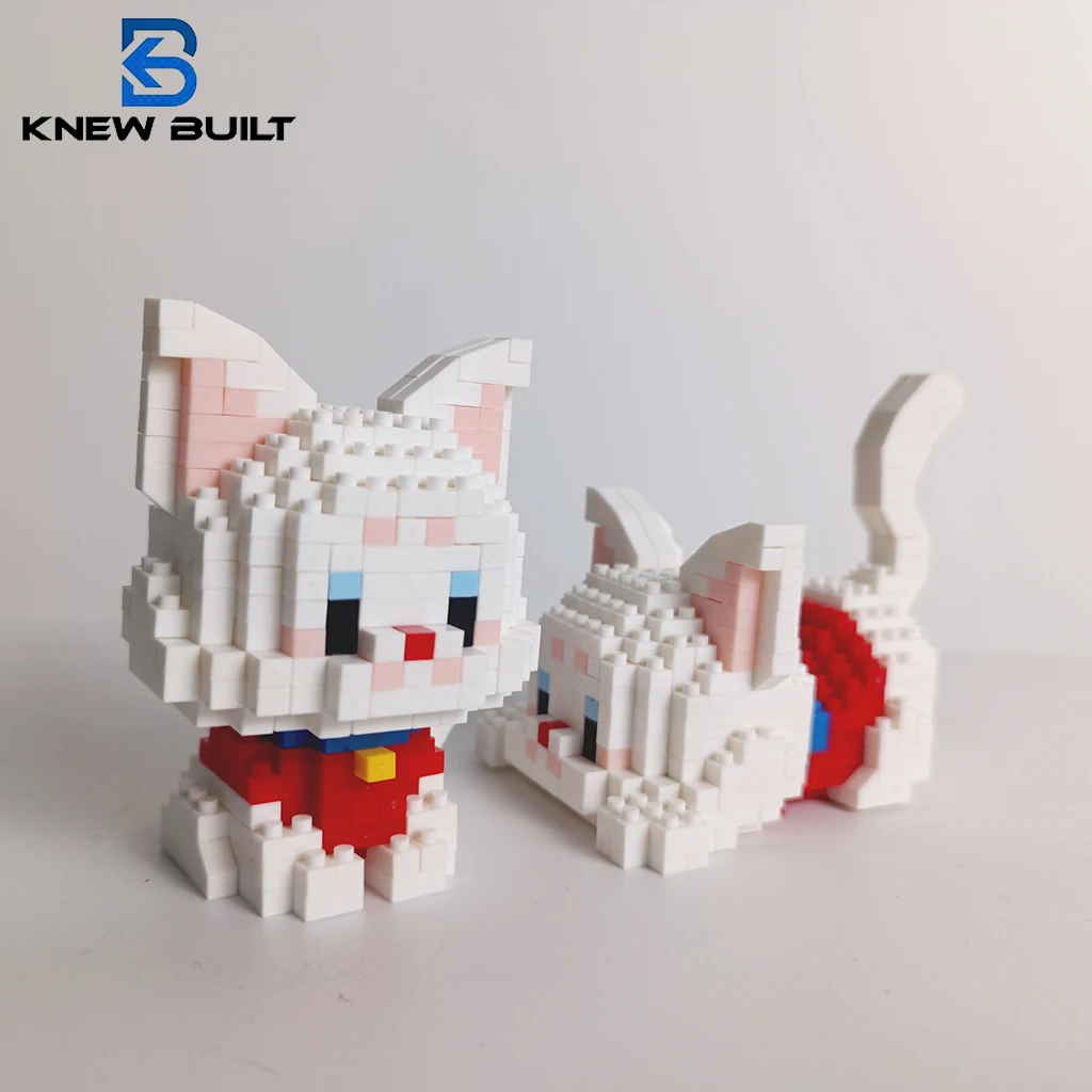 

Knew Built Cute Cat Micro Mini Building Blocks Toys Set: Build One of Two Adorable Styles Multiple Colors for Endless Fun Gift