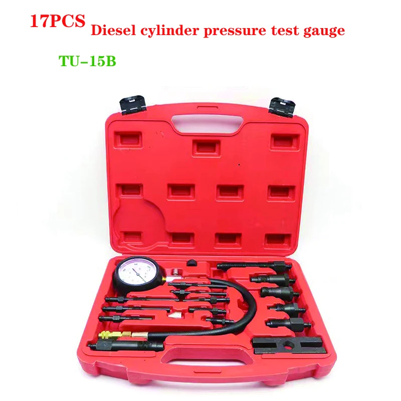 

Professional Diesel Engine Cylinder Compression Tester Pressure Gauge Test Kit TU-15B Diesel Cylinder Pressure Detection Table