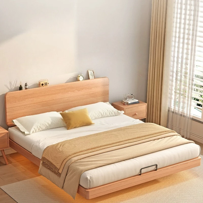 Cama de diseño de madera para dormitorio, cabeceros dobles y queen, cama moderna y sencilla para niñas, cama individual, cama matrimonial, muebles únicos