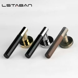 Zinc Alloy Golden Wood Grain Door Lock Living Room Bathroom Door Handle Lock Anti-theft Lock Cylinder Furniture Hardware