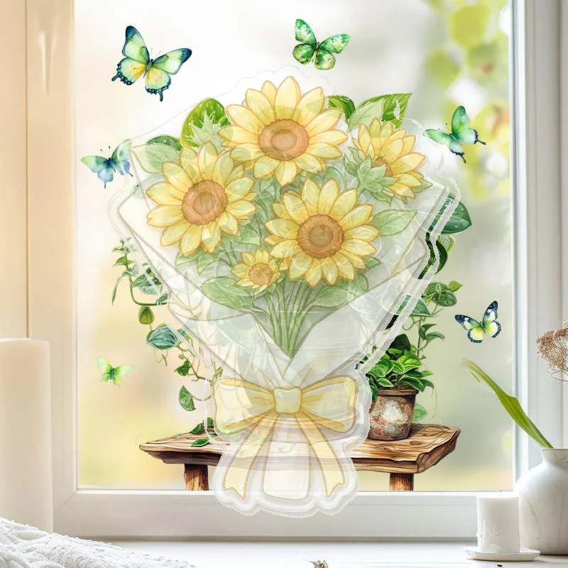 Watercolor Botanical Plant Wall Decals DIY Removable Vinyl Stickers for Housewarming Gift Home Wall Art Decor