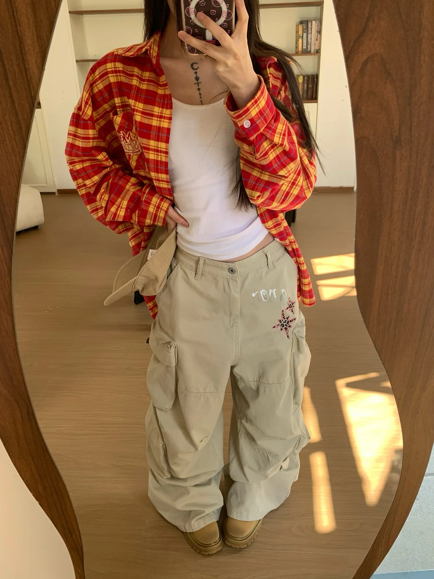 

Широкие брюки Wild American Workwear для женщин: свободный крой, стройнящий дизайн, модные брюки в стиле Spicy Girl, с множеством карманов, повседневные брюки